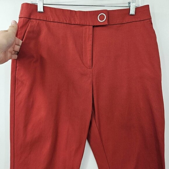 Long Tall Sally Cropped Straight Leg Pants In Brick Women’s Size 10 High Rise - Picture 3 of 11